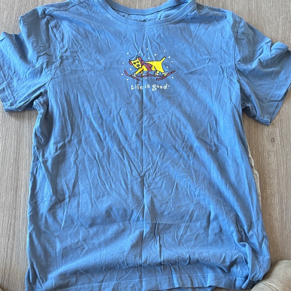 Life Is Good Kids Tee with Yellow Dog Graphic